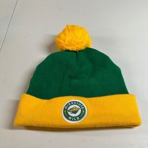 Minnesota Wild Beanie Pom Knit Hat State of Hockey NHL Winter Hat Cap Northstars